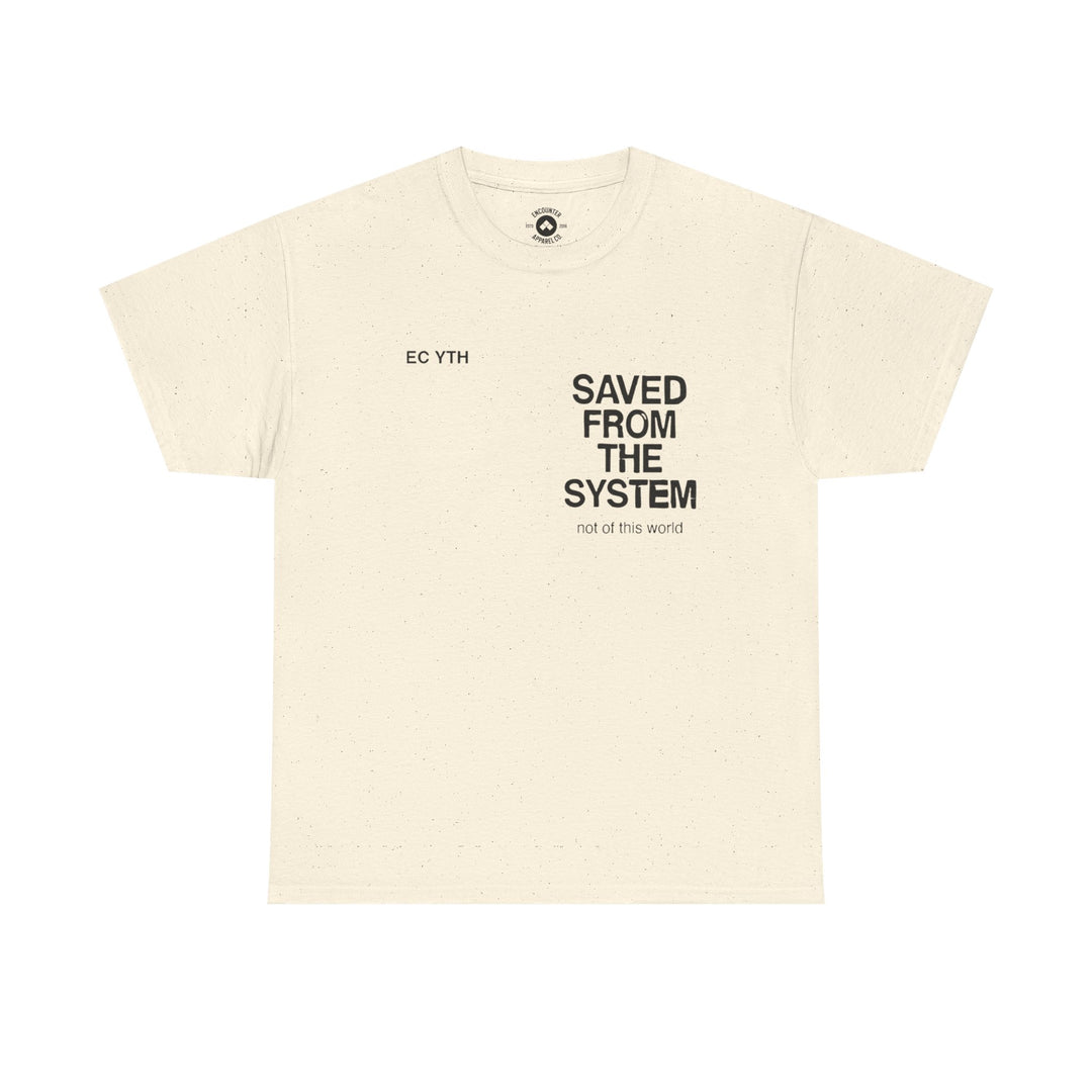 Saved From The System T‑Shirt — Minimalist Inspirational Tee