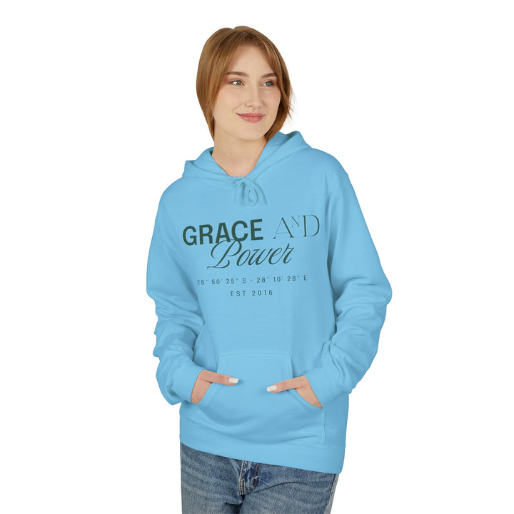Grace &amp; Power Coordinates Premium Hoodie (Green print)