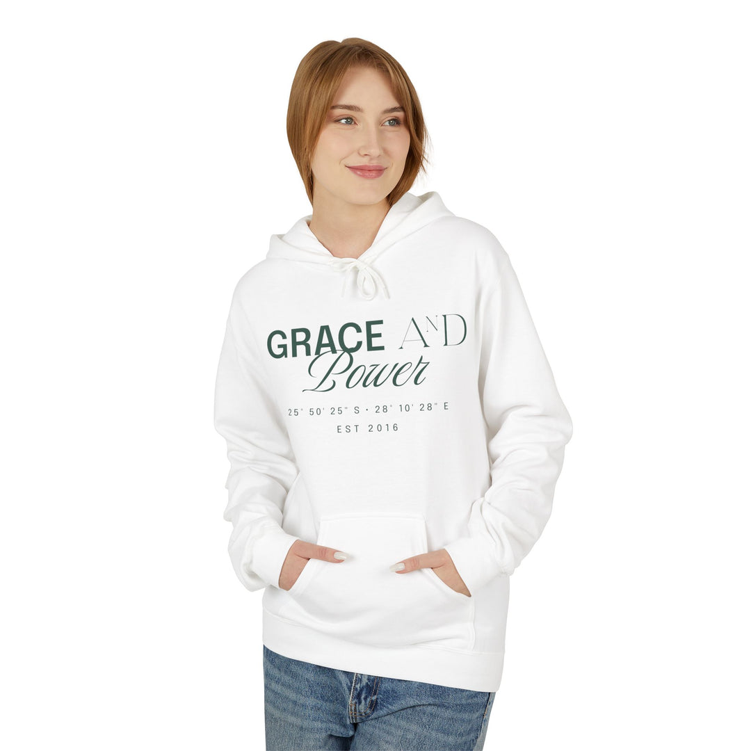 Grace &amp; Power Coordinates Premium Hoodie (Green print)