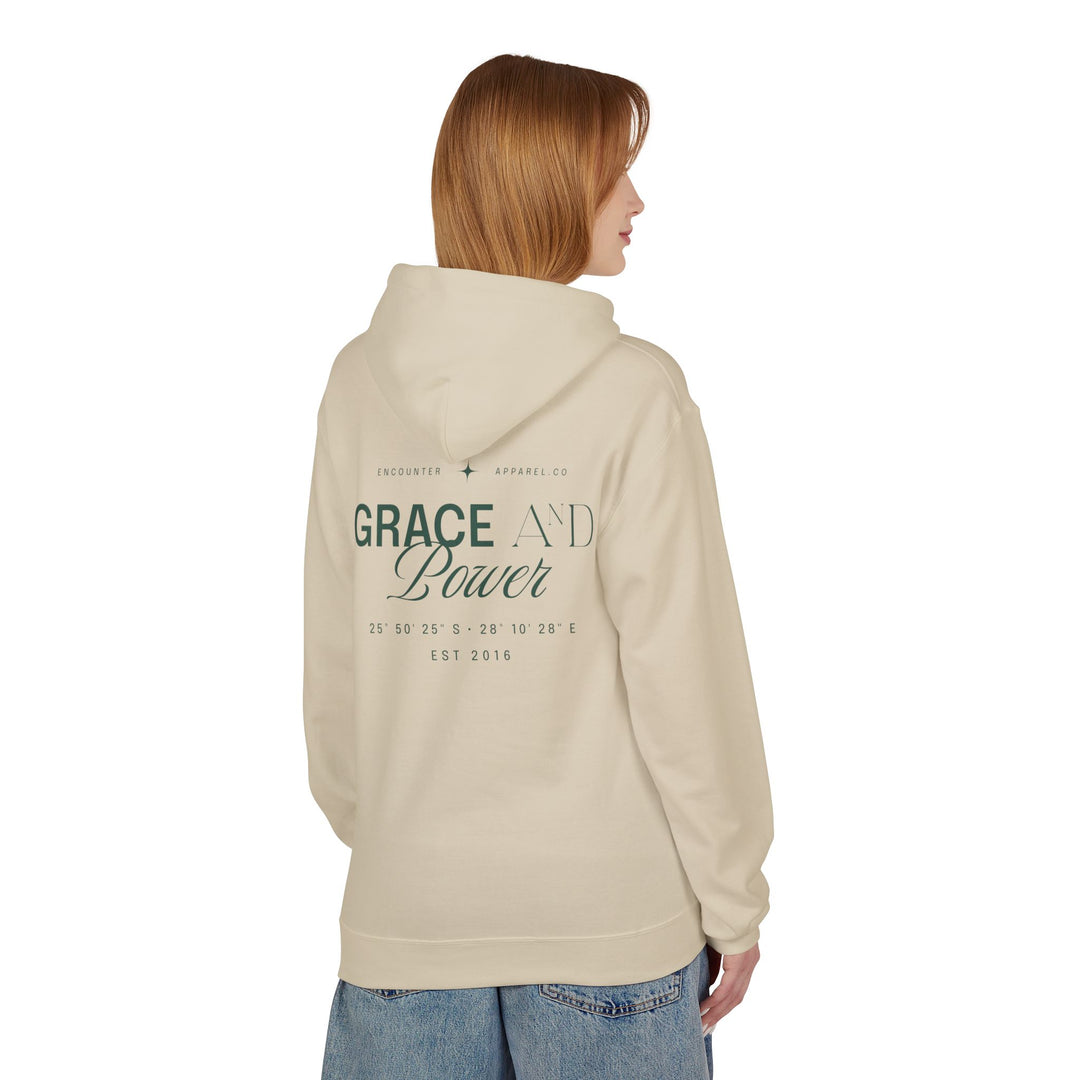 Grace &amp; Power Coordinates Premium Hoodie (Green print)