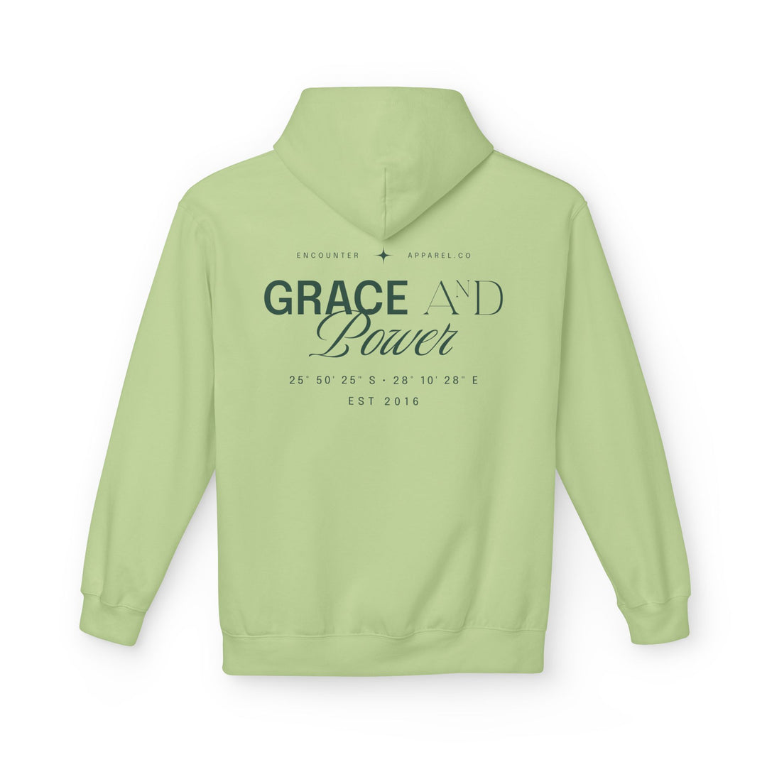 Grace &amp; Power Coordinates Premium Hoodie (Green print)
