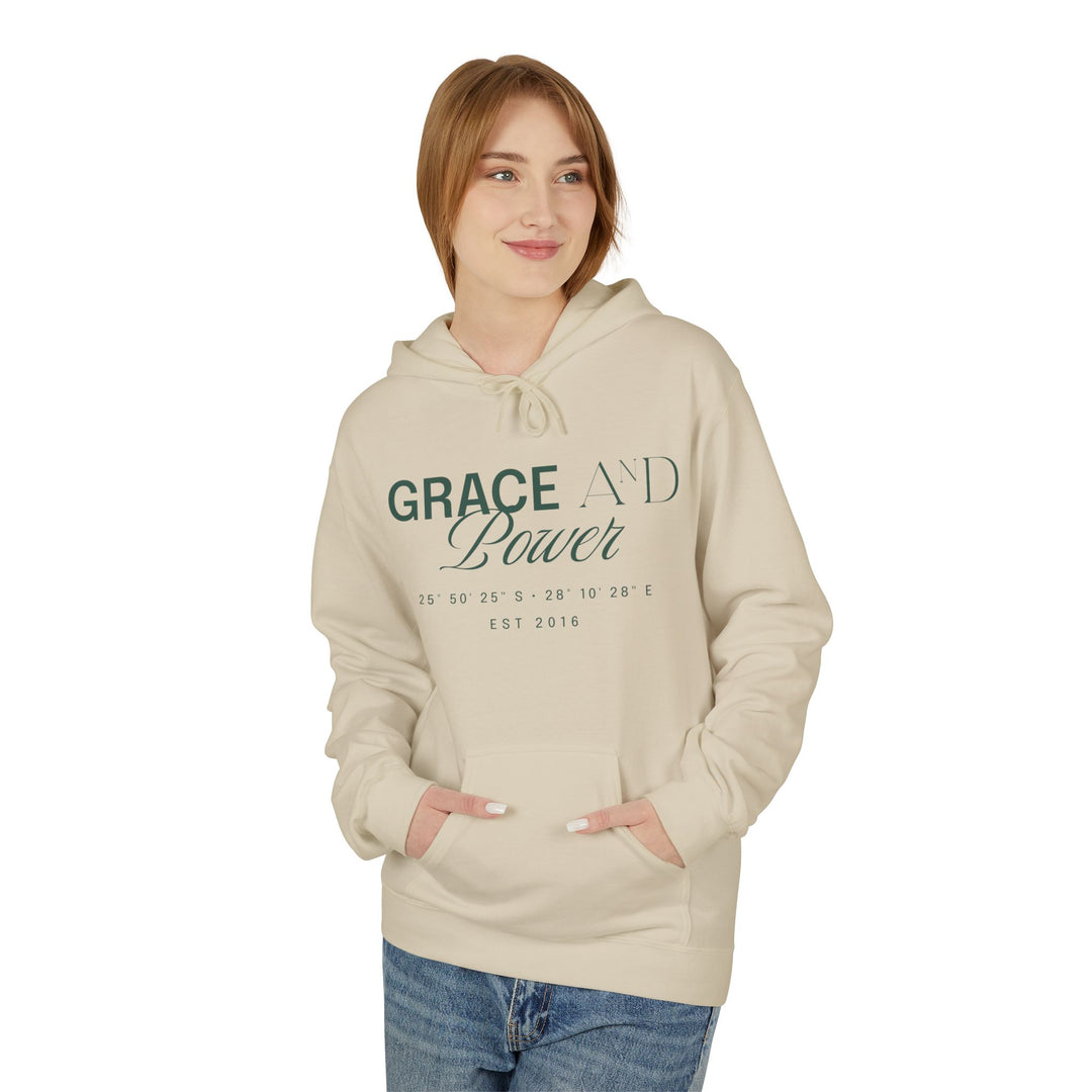 Grace &amp; Power Coordinates Premium Hoodie (Green print)