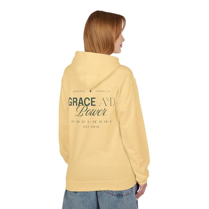 Grace &amp; Power Coordinates Premium Hoodie (Green print)