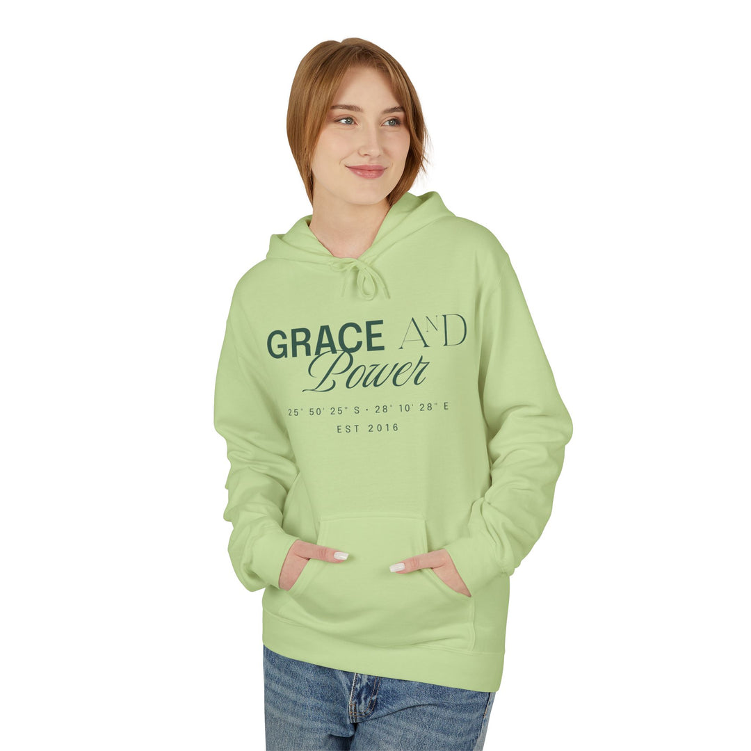 Grace &amp; Power Coordinates Premium Hoodie (Green print)
