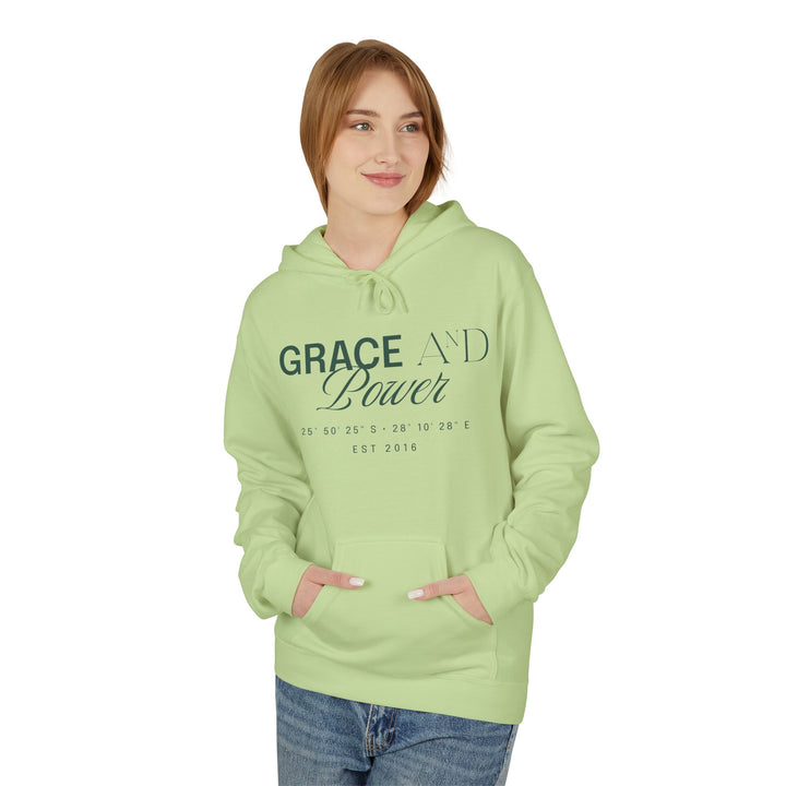 Grace &amp; Power Coordinates Premium Hoodie (Green print)