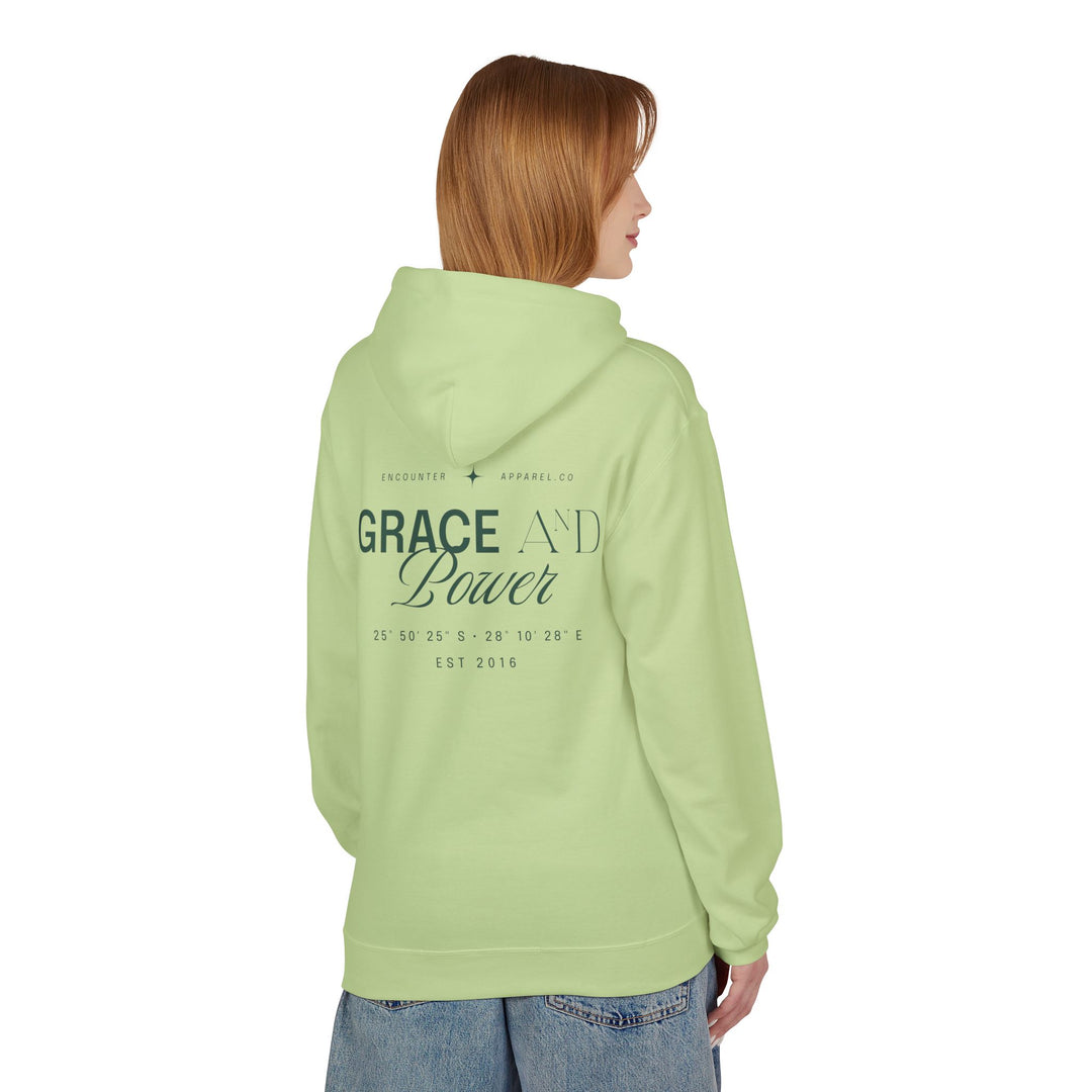 Grace &amp; Power Coordinates Premium Hoodie (Green print)