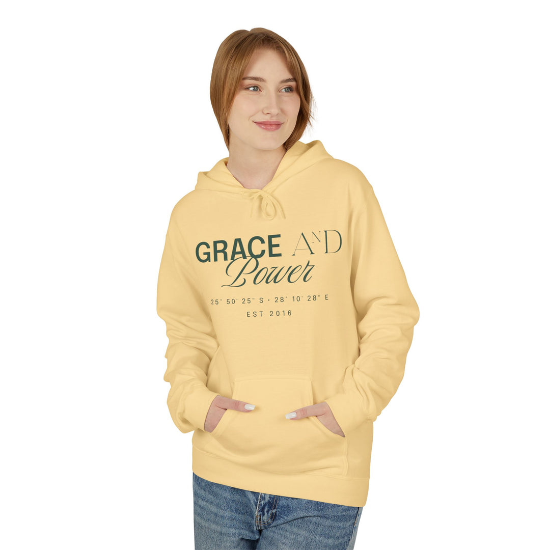 Grace &amp; Power Coordinates Premium Hoodie (Green print)