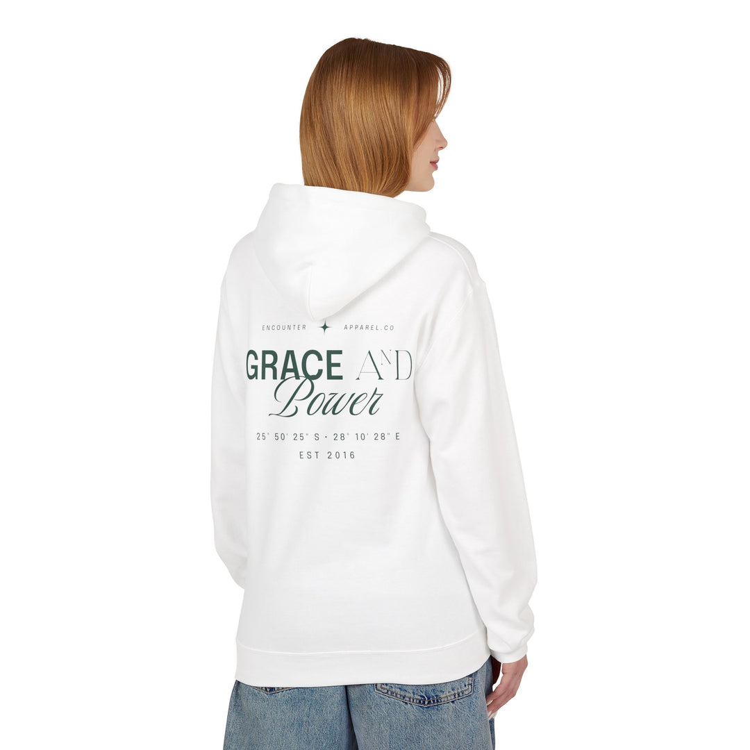 Grace &amp; Power Coordinates Premium Hoodie (Green print)